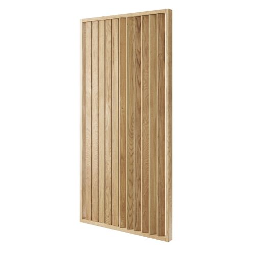 Deliaca lamelová stena - DUBOVÁ DYHA, (kompletná sada),MDF + DYHA, 29 predpripravených šírok 510 - 2750 mm, ľubovoľná výška (maximálne 2750 mm), 70 mm hrúbka - Typ lamiel: Otočné