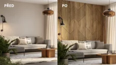 Velkoformátový lamelový panel HELSINKI - DUBOVÁ DÝHA, 600 x 2750 x 11 mm, ČERNÝ MDF PANEL