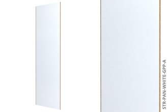 Systémový obkladový panel - BÍLÁ, dřevotřísková deska, PVC finish fólie, 12 x 600 x 2800 mm