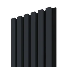 Akustický panel ACOUSTIC LINE - navy blue | černá, 2650 x 245 x 22 mm, lamely MDF + FINISH FOLIE, akustický podklad FILC