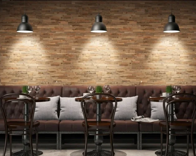 Obklady z masivního dřeva do restaurace