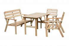 NORDIC zahradní souprava lavice + stůl + 2 x křeslo