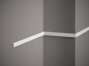 Nástěnná lišta – HLADKÁ, tvrdý plast PolyForce (HD Polymer), základní bílý nátěr (přetíratelný), 20 x 5 x 2000 mm