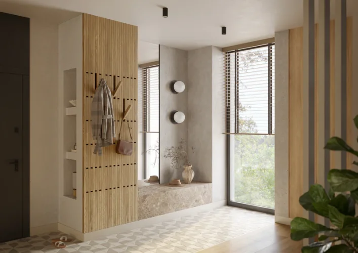 Lamelový věšák - 285 x 2750 x 46 mm, (MDF), DUBOVÁ DÝHA