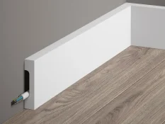 Podlahová lišta – HLADKÁ, tvrdý plast PolyForce (HD Polymer), základní bílý nátěr (přetíratelný), 70 x 16 x 2000 mm Podlahová lišta – HLADKÁ, tvrdý plast PolyForce (HD Polymer), základní bílý nátěr (přetíratelný), 70 x 16 x 2000 mm