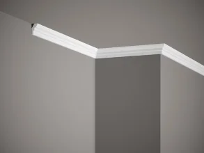 Stropná lišta – HLADKÁ, tvrdý plast ProFoam® (polyuretán), základný biely náter (pretierateľný), 25 x 15 x 2000 mm