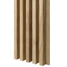 Dřevěné lamely ŠIROKÉ  na DÝHOVANÉ desce (MDF), DUBOVÁ DÝHA, 46 x 300 x 2750 mm (0,825 m2)