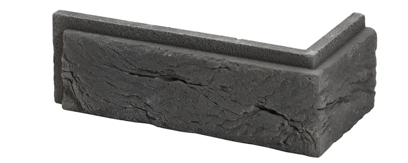 Cihlový obklad, ROH, Z BETONU, BOSTON 1 - grey, tmavě šedá, 90 x 200 mm, tloušťka 8-21 mm, 0.87 bm