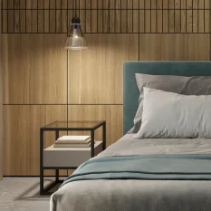 Lamelový panel MOJAVE - DUBOVÁ DYHA, ČIERNY podklad MDF, 600 x 600 x 11 mm