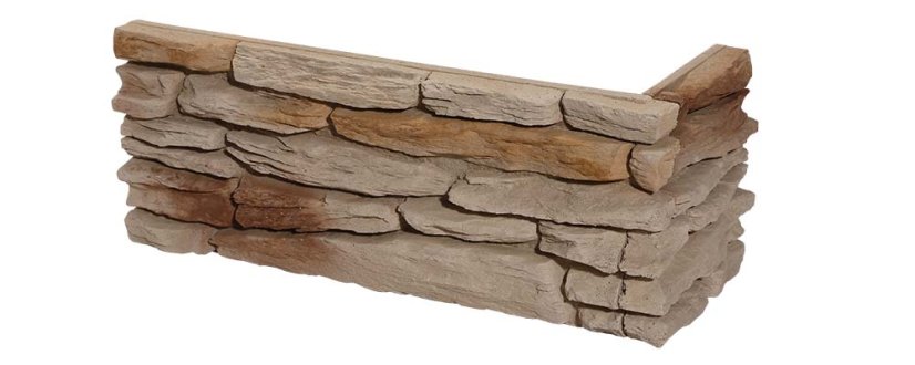 Betonový obklad, ROH, Z BETONU, CALIFORNIA 1 - desert, hnědá, 117 - 360 x 150 mm,  tloušťka 12-33 mm, 0.43 m2