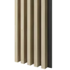 Dřevěné lamely ŠIROKÉ na ČERNÉ desce (MDF), BĚLENÝ DUB, 46 x 300 x 2750 mm (0,825 m2)
