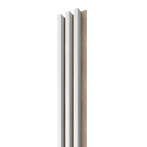 LINEA 3 dřevěné lamely na desce - bílá | dub, 2750 x 176 x 40 mm