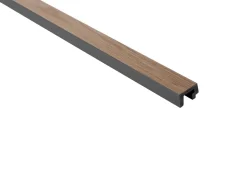 Koncový profil k vodeodolnemu lamelovemu panelu (dve lamely) - ľavý - 2700 x 31 x 20 mm - DUB ŠEDÝ