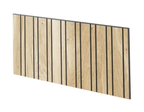 Lamelový panel HAARLEM - DUBOVÁ DÝHA, 600 x 300 x 11 mm, ČERNÝ MDF PANEL