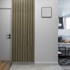 LINEA 1 dřevěná lamela na desce - dub | černá, 2750 x 64 x 40 mm