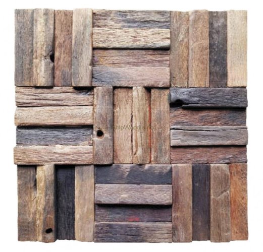 VZOREK - DŘEVĚNÁ LODNÍ MOZAIKA - OBKLADOVÝ PANEL - ROZMĚR VZORKU: 150 x 150 mm