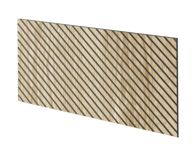 Lamelový panel DALEN - DUBOVÁ DÝHA, 600 x 300 mm, ČERNÝ MDF PANEL