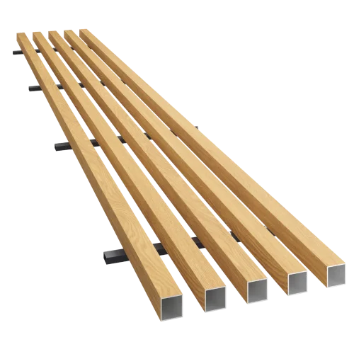 Lamely na fasádu, 5  lamel, MEDOVÝ DUB, 40 x 300 x 3000 mm, HLINÍK - Barva: Bílá