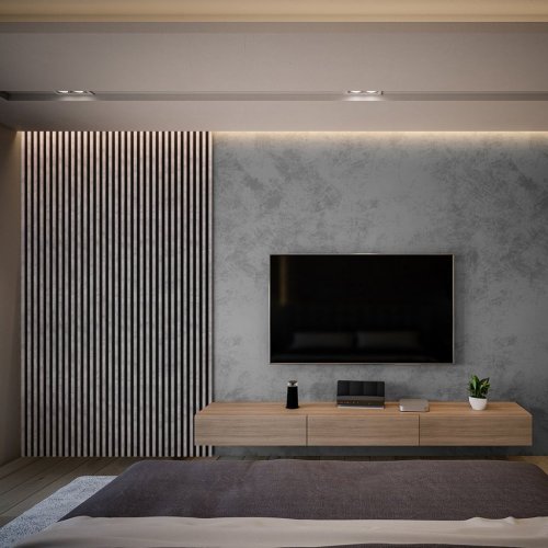 LINEA COMFORT 5 drevené lamely na doske - urban | čierna, 2650 x 246 x 30 mm