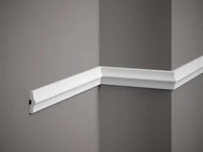 Nástenná lišta – HLADKÁ, tvrdý plast PolyForce (HD Polymér), základný biely náter (pretierateľný), 45 x 15 x 2000 mm