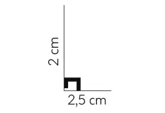 Podlahová/stropní lišta – HLADKÁ, tvrdý plast PolyForce (HD Polymer), základní bílý nátěr (přetíratelný), 20 x 25 x 2000 mm Podlahová/stropní lišta – HLADKÁ, tvrdý plast PolyForce (HD Polymer), základní bílý nátěr (přetíratelný), 20 x 25 x 2000 mm