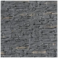 Kamenný obklad, Z BETONU, MESADA 1, tmavě šedá, 120 x 370 mm, tloušťka 25 mm, 0.44 m2