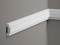 Nástenná lišta – HLADKÁ, tvrdý plast PolyForce (HD Polymér), základný biely náter (pretierateľný), 45 x 15 x 2000 mm