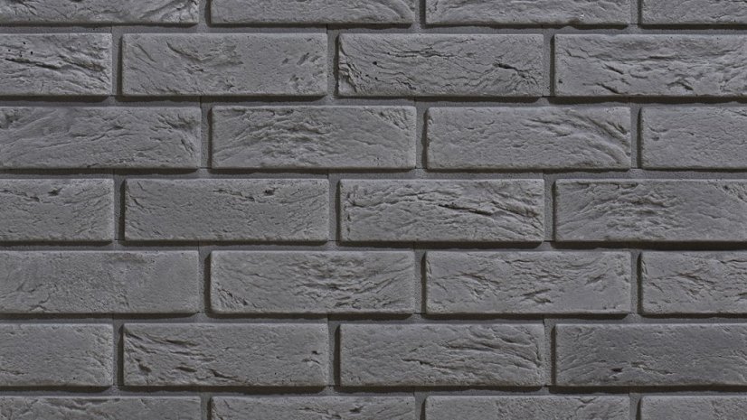 Cihlový obklad, Z BETONU, BOSTON 1 - grey, tmavě šedá, 222 x 73 mm, tloušťka 8-21 mm, 0.52 m2