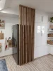Dělící lamelová stěna - DUB WOTAN, (kompletní sada), MDF + FINISH FOLIE, 29 předpřipravených šířek od 510 do 2750 mm, libovolná výška (maximálně 2750 mm), 70 mm tloušťka příčky - Typ lamel: V úhlu 45° k základně