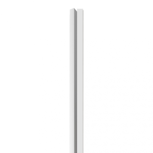 LINEA 1 dřevěná lamela na desce - bílá | bílá, 2750 x 64 x 40 mm