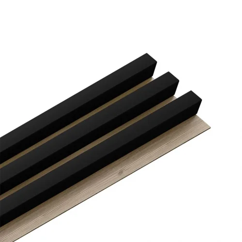 LINEA 3 dřevěné lamely na desce - černá | dub, 2750 x 176 x 40 mm