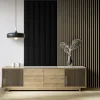 LINEA 3 dřevěné lamely na desce - černá | dub, 2750 x 176 x 40 mm