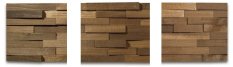 SPLITT MINI WOOD,  DUB TERMO, 8 řad, štípaný obklad  - balení obsahuje 3 kusy panelů (180 x 180 mm)