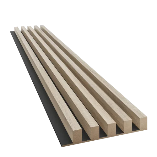 Dřevěné lamely ŠIROKÉ na ČERNÉ desce (MDF), DUB SONOMA, 46 x 300 x 2750 mm (0,825 m2)