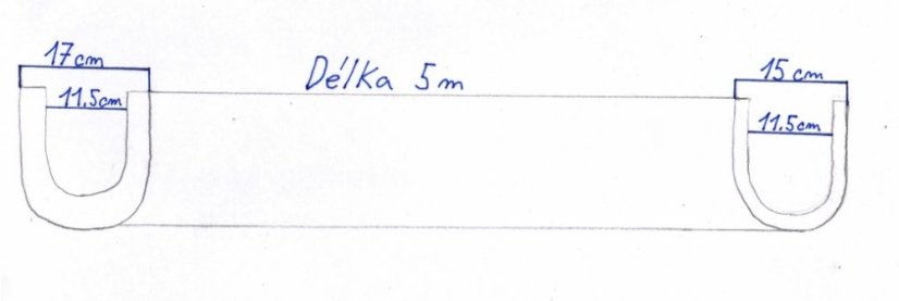 Dřevěný ručně dlabaný žlab - Délka (mm): 1000 mm