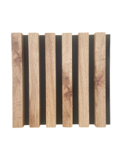 Akustický panel - DUB WOTAN, MDF + FOLIE FINISH 3D, ČERNÝ akustický podklad FILC, 300 x 285 mm