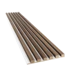 Drevené lamely ÚZKE na BIELEJ doske (MDF), ORECH, FINISH FÓLIA, 24 x 300 x 2750 mm (0,825 m2)