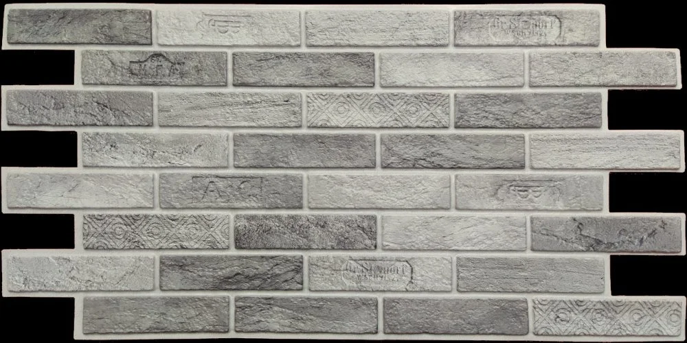 PVC dekorační panely - Old Black Brick, 960 x 485 x 0,35 mm