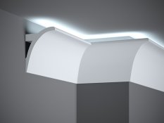 VZOREK - Stropní LED osvětlovací lišta, NEPŘÍMÉ OSVĚTLENÍ, tvrdý plast PolyForce (HD Polymer), základní bílý nátěr (přetíratelný), 130 x 91 x 100 mm