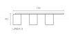 LINEA 3 drevené lamely na doske - biela | biela, 2750 x 176 x 40 mm
