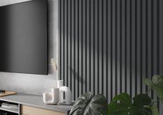 VZOREK - Akustický panel - GRAFIT (ANTRACIT) | ČERNÝ akustický podklad - ROZMĚR VZORKU: 200 x 100 mm