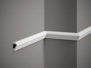 Nástenná lišta – HLADKÁ, tvrdý plast PolyForce (HD Polymér), základný biely náter (pretierateľný), 39 x 20 x 2000 mm