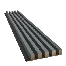Dřevěné lamely ŠIROKÉ na ČERNÉ desce (MDF), GRAFIT (ANTRACIT), 46 x 300 x 2750 mm (0,825 m2)