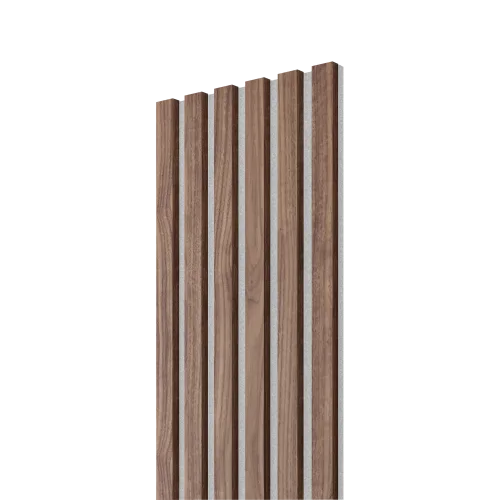 Akustický panel - OŘECH DÝHA, MDF, ŠEDÝ akustický podklad FILC, 300 x 2750 mm - Povrchová úprava dýhy: Olejovaná