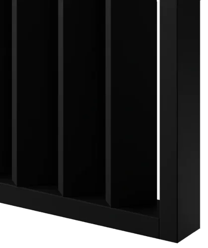 Dělící lamelová stěna s podstavcem - volně stojící, 990 x 2005 mm, (MDF), ČERNÁ