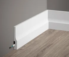 Podlahová lišta – PREMIUM, tvrdý plast PolyForce (HD Polymer), kvalitní bílý lak (finální povrch), 100 x 16 x 2000 mm Podlahová lišta – PREMIUM, tvrdý plast PolyForce (HD Polymer), kvalitní bílý lak (finální povrch), 100 x 16 x 2000 mm