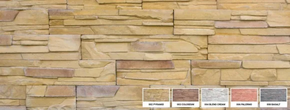 Kamenný obklad, Z BETÓNU, Slanec Pyramíd, hnedá, 200, 300, 500 x 100 mm, hrúbka 10 - 28 mm, 0.5 m2