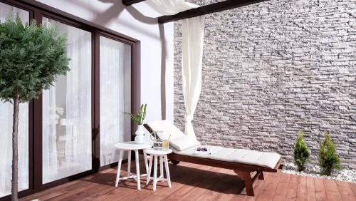 Realizace betonového obkladu NEPAL 1 – Imitace kamene na terase