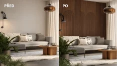 Velkoformátový lamelový panel KYOTO - DÝHA Z AMERICKÉHO OŘECHU, 600 x 2750 x 11 mm, ČERNÝ MDF PANEL