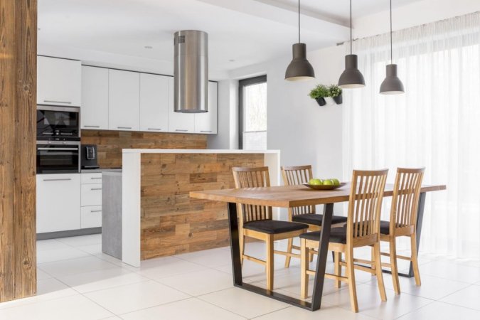 Dřevěné obklady na kuchyňský ostrůvek 